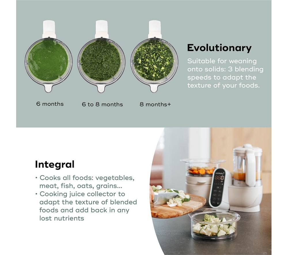 BABYMOOV Nutribaby(+) 6-in-1 Baby Food Maker - Mineral Beige image number 5 of 9