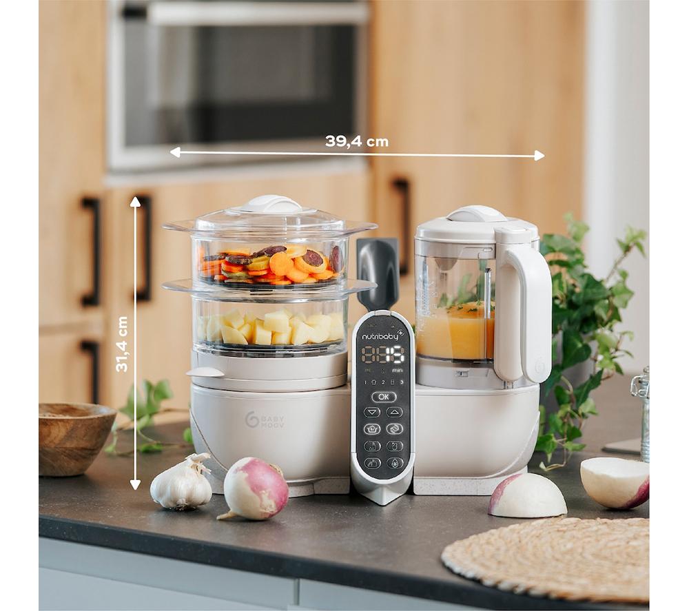 BABYMOOV Nutribaby(+) 6-in-1 Baby Food Maker - Mineral Beige image number 7 of 9