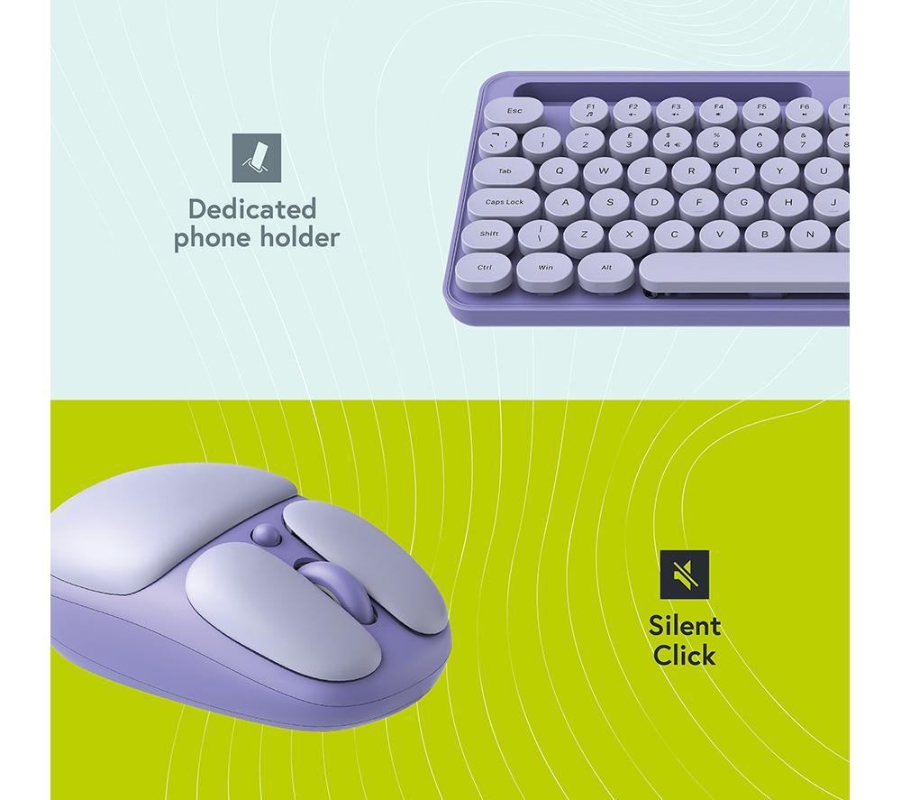 STYLETECH MK520 Wireless Keyboard & Mouse Set - Lavender image number 6 of 8