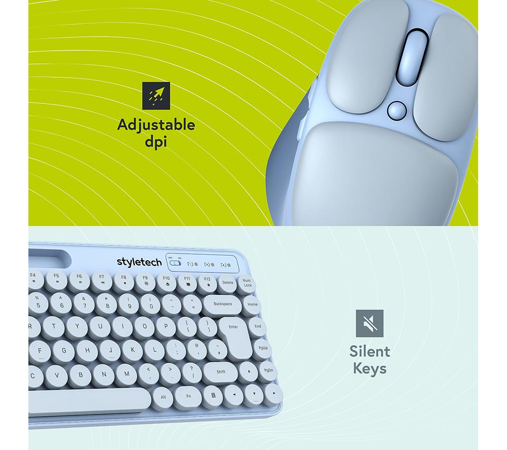 STYLETECH MK520 Wireless Keyboard & Mouse Set - Blue image number 7 of 8