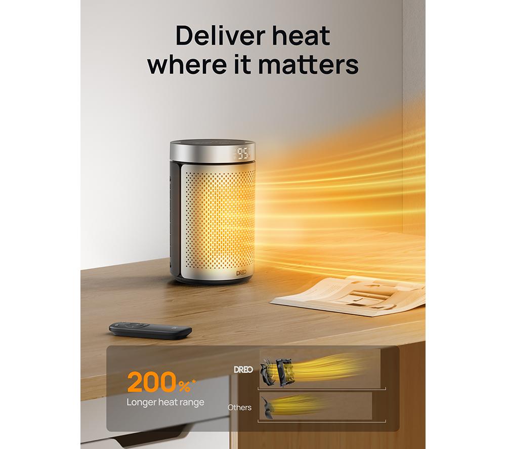 DREO Atom 416 Fan Heater - Silver image number 7 of 8