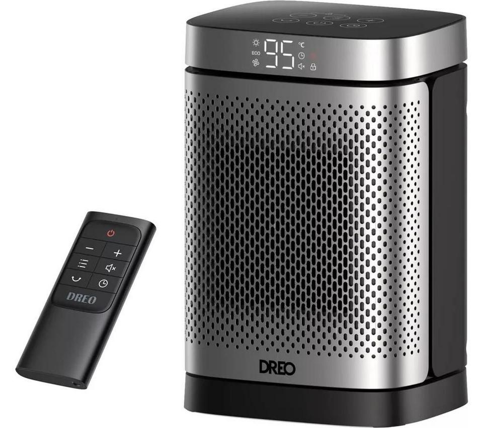 DREO Atom Core Space Heater - Silver & Black