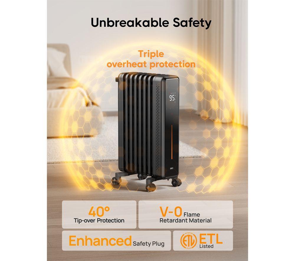 DREO OH621 Portable Smart Radiator Heater - Black image number 3 of 4