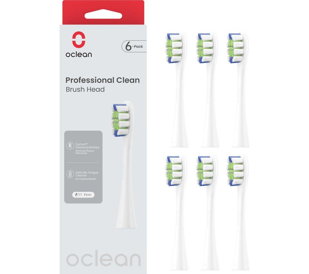 Oclean Professional Clean Brush Heads - Extra Soft Bristle - White - 6 Pack - Image 4
