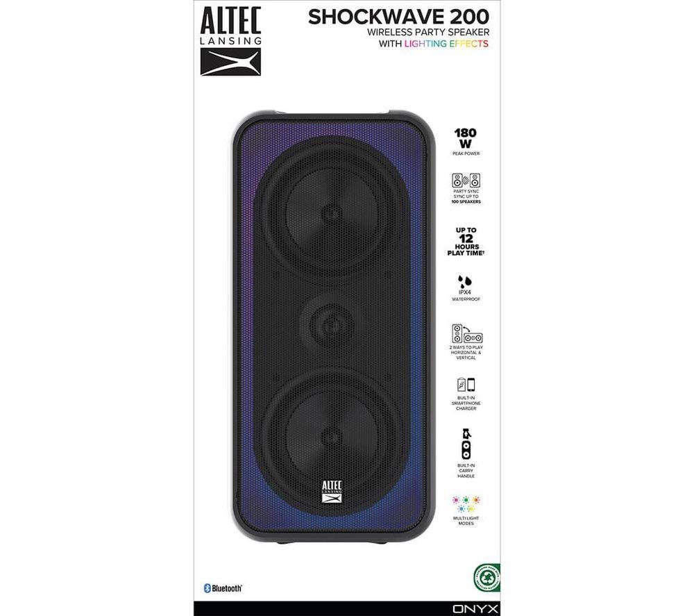 ALTEC LANSING IMT7100 Shockwave 200 Portable Bluetooth Speaker - Black image number 8 of 8