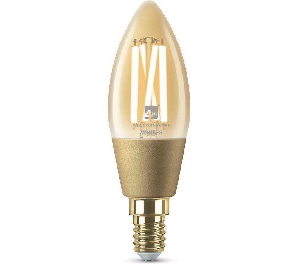 4LITE 4L1/8050 X3 Wiz Connected Smart LED Bulb - E14, Amber, Pack of 3 image number 2 of 4