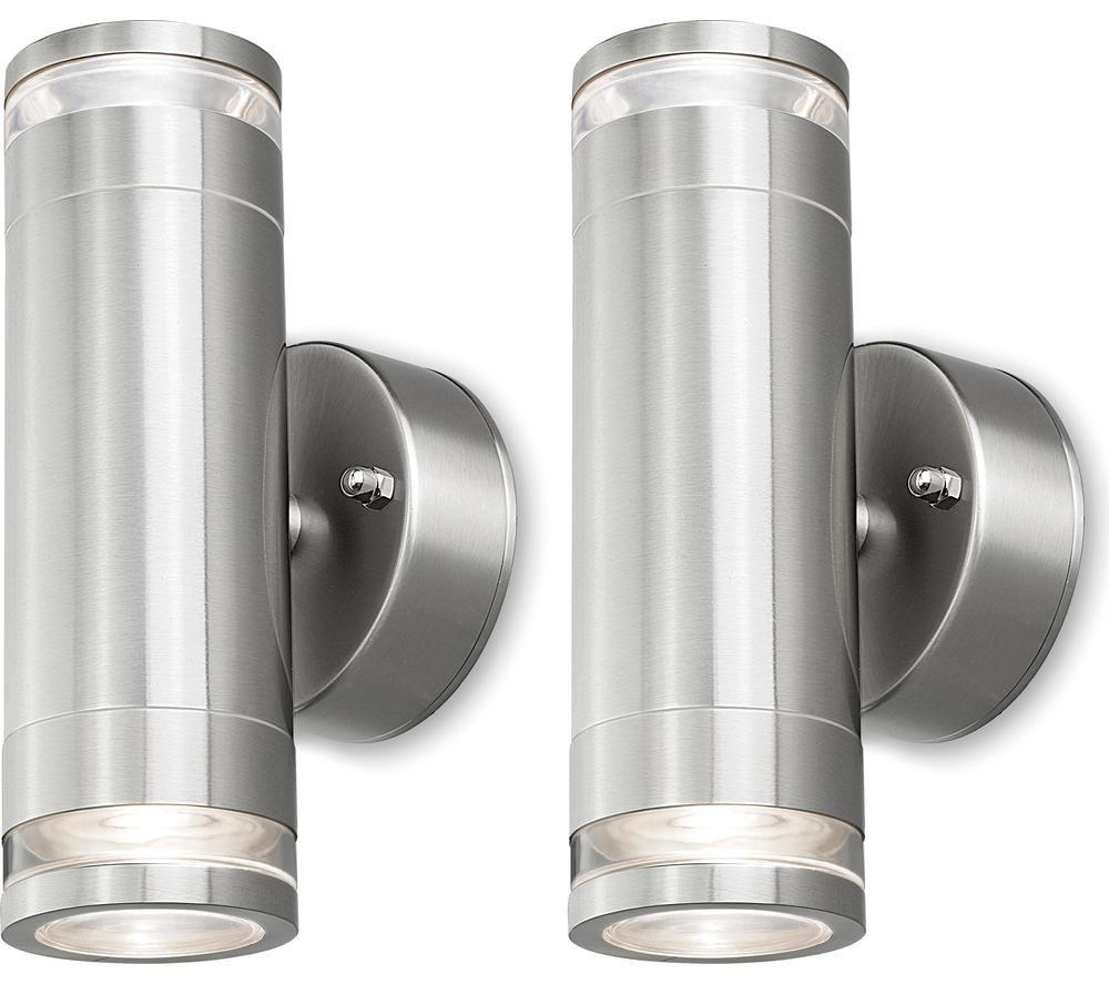 4LITE Marinus Range 4L2/2307 Smart LED Outdoor Wall Light - Stainless Steel, Twin Pack, Stainless Steel