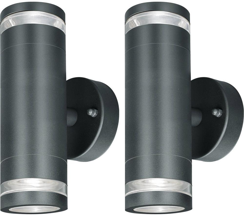 4Lite Marinus Range 4L2/2309 Smart Led Outdoor Wall Light - Anthracite, Twin Pack