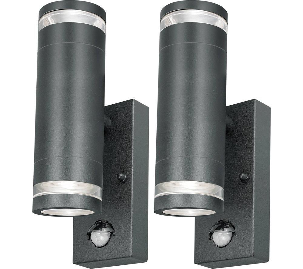 4Lite Marinus Range 4L2/2308 Smart Led Outdoor Wall Light - Anthracite, Twin Pack
