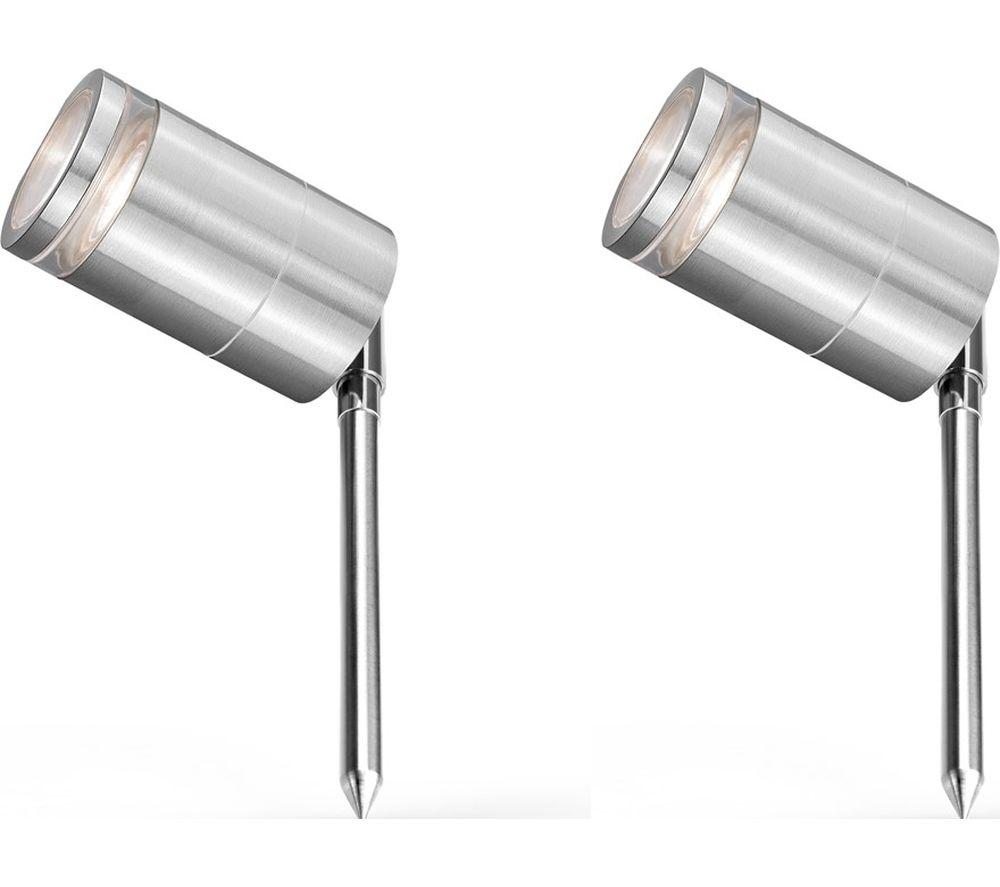 4Lite Marinus Range 4L2/2003 Smart Led Outdoor Light - Stainless Steel, Twin Pack, Stainless Steel