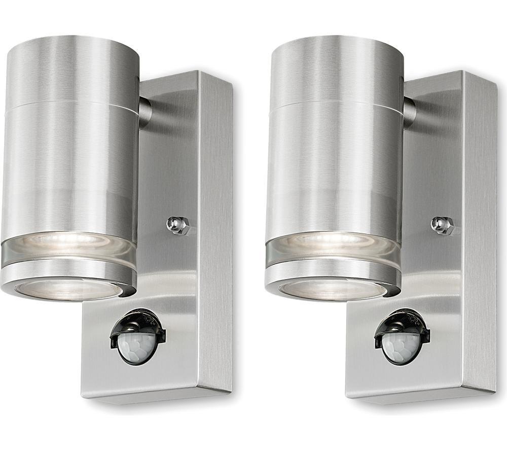 4Lite Marinus Range 4L2/3002 Smart Led Outdoor Wall Light - Stainless Steel, Twin Pack, Stainless Steel