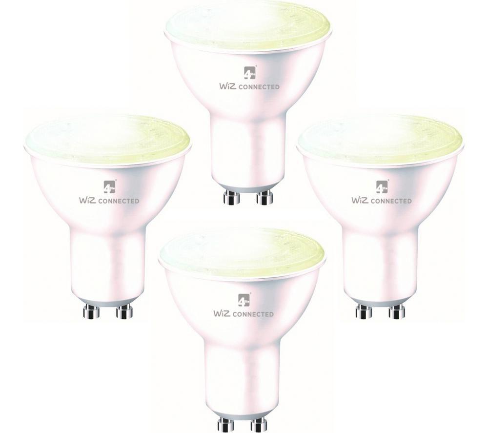4LITE 4L1/8042 Wiz Connected Smart LED Bulb - GU10, Tuneable White, Pack of 4 image number 2 of 3
