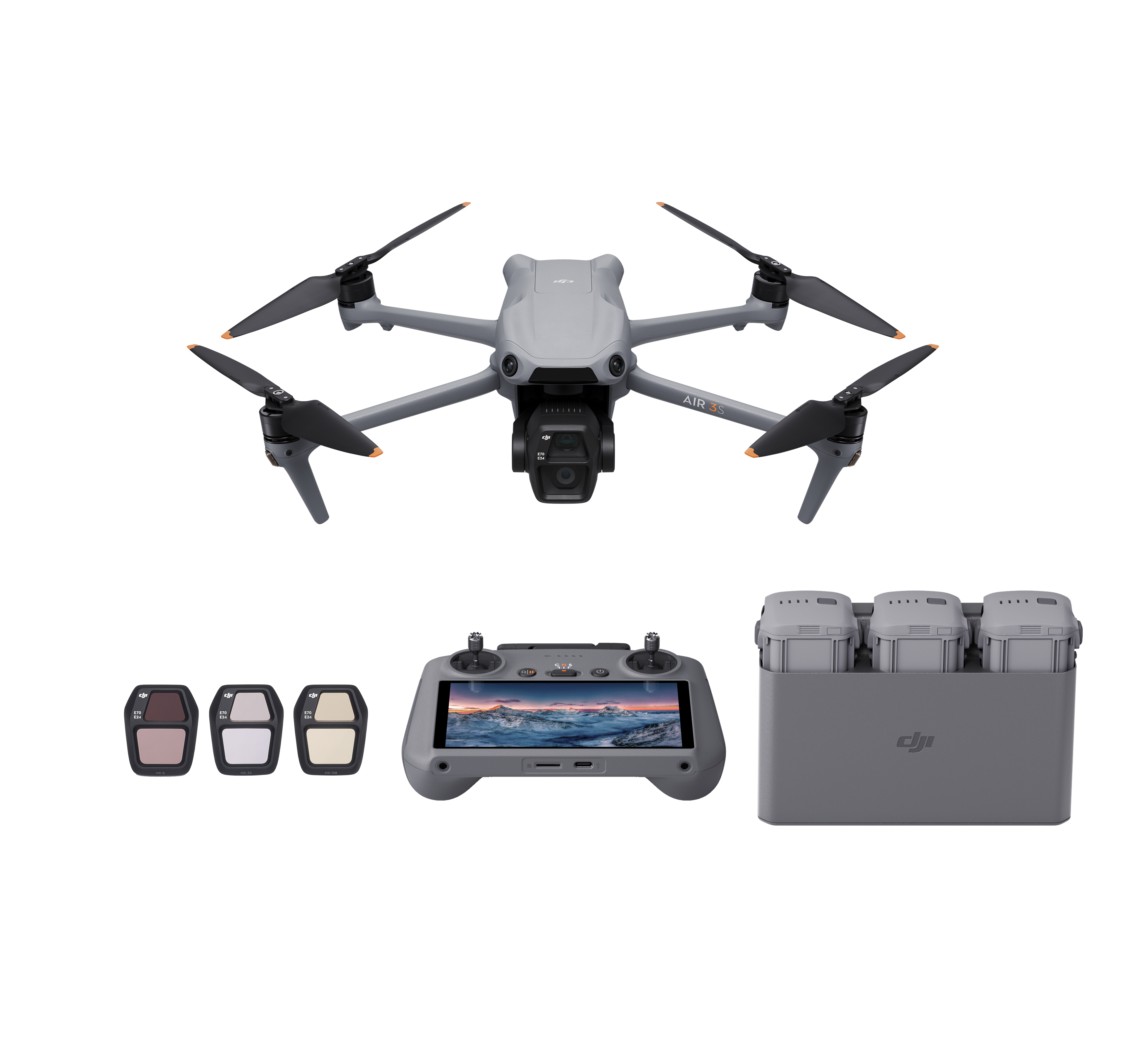 DJI Air 3S Drone Fly More Combo with RC 2 Remote Controller - Grey