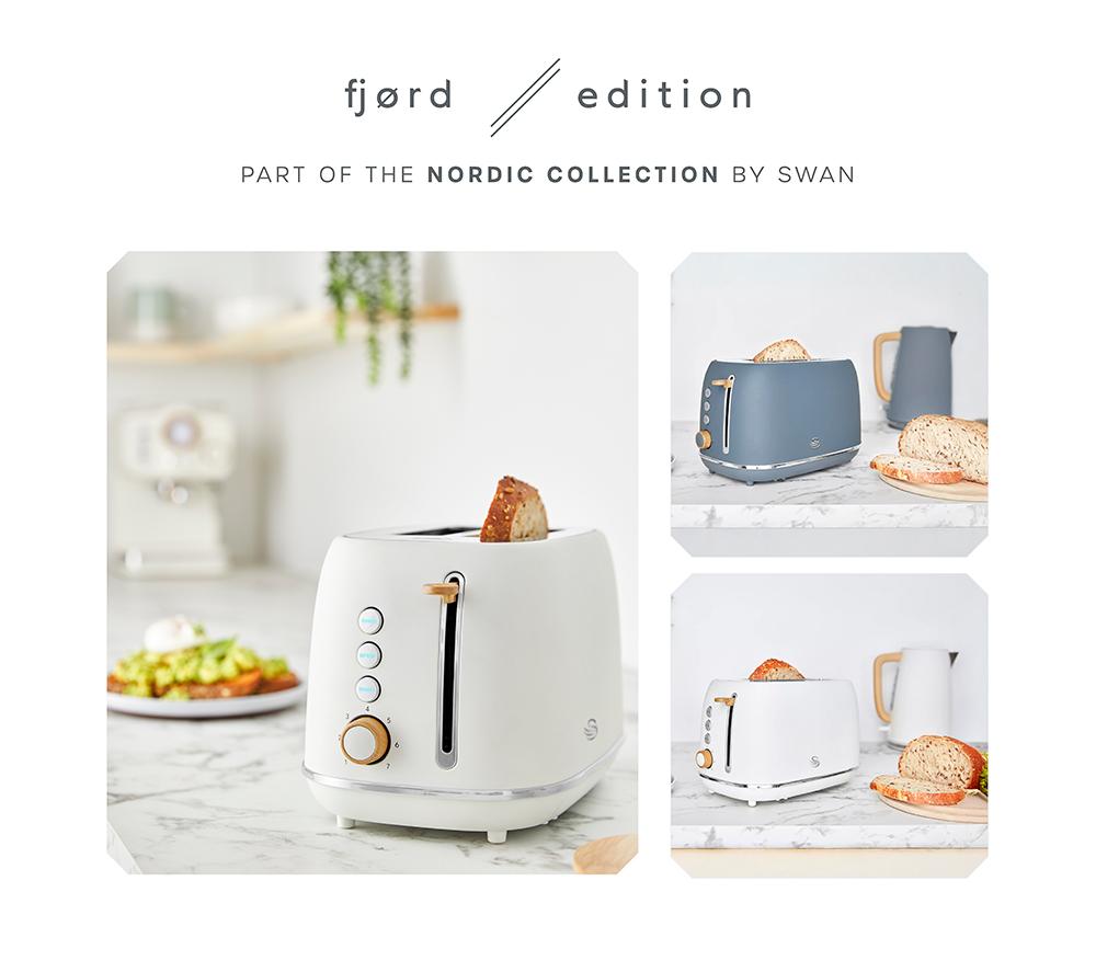 SWAN Nordic Fjord Collection ST19030 2-Slice Toaster - White image number 6 of 9