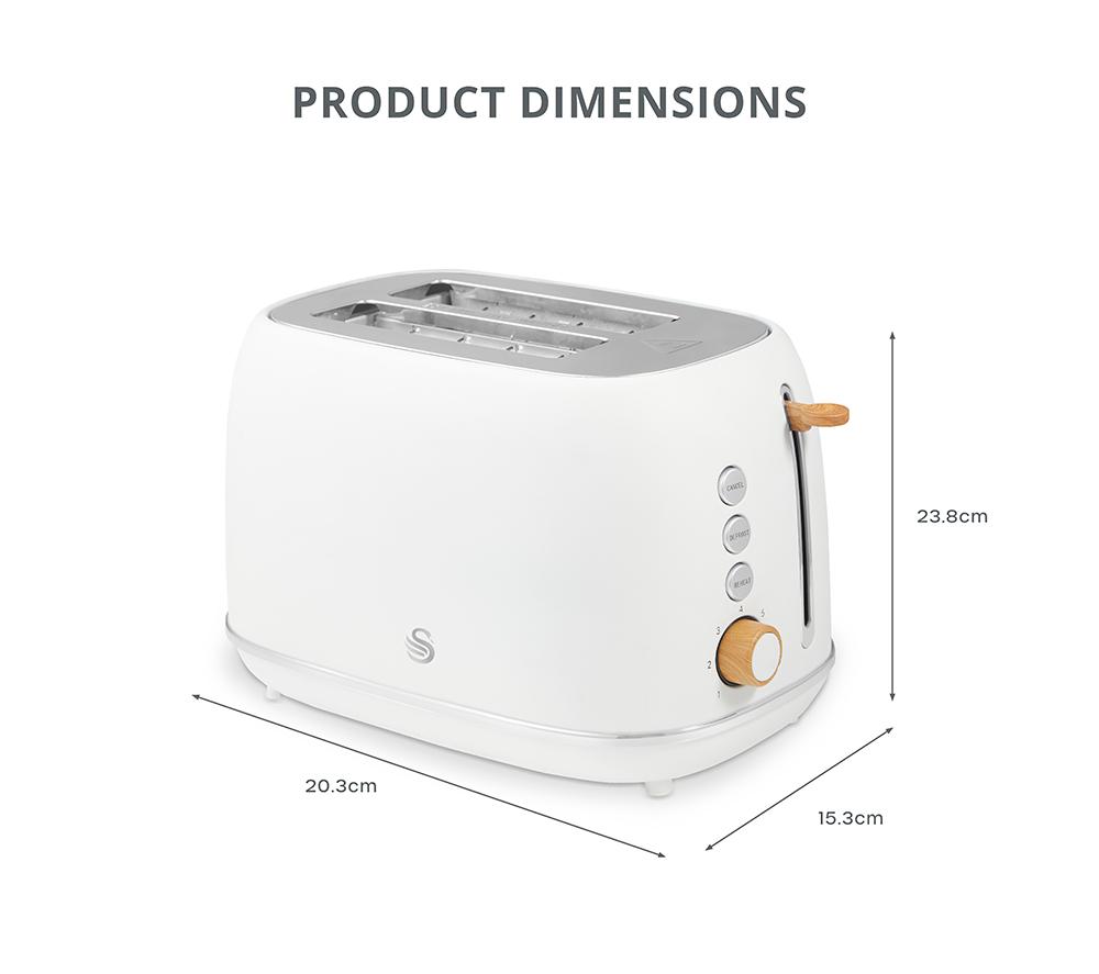 SWAN Nordic Fjord Collection ST19030 2-Slice Toaster - White image number 7 of 9