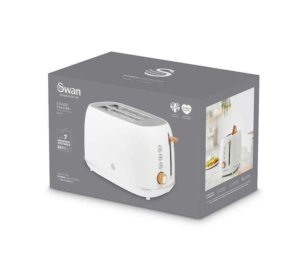SWAN Nordic Fjord Collection ST19030 2-Slice Toaster - White image number 9 of 9