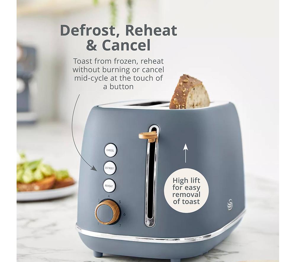 SWAN Nordic Fjord Collection ST19030 2-Slice Toaster - Grey image number 4 of 8