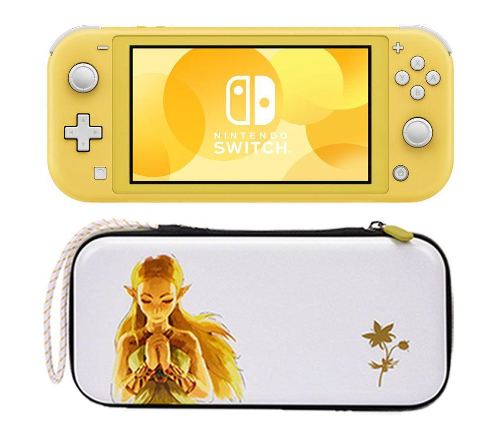 Nintendo Switch Lite & Princess Zelda Slim Travel Pro Nintendo Switch Case Bundle - Yellow, Yellow