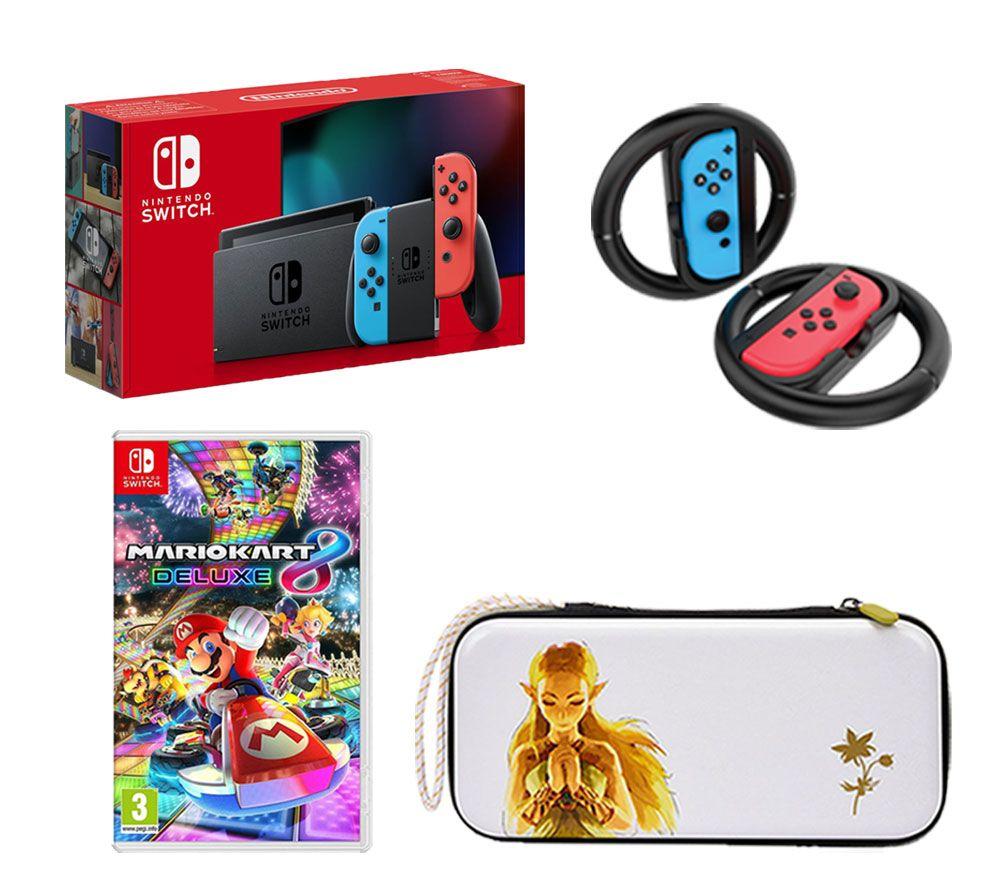 Buy NINTENDO Switch (Neon Red & Blue), Mario Kart 8 Deluxe, JoyCon