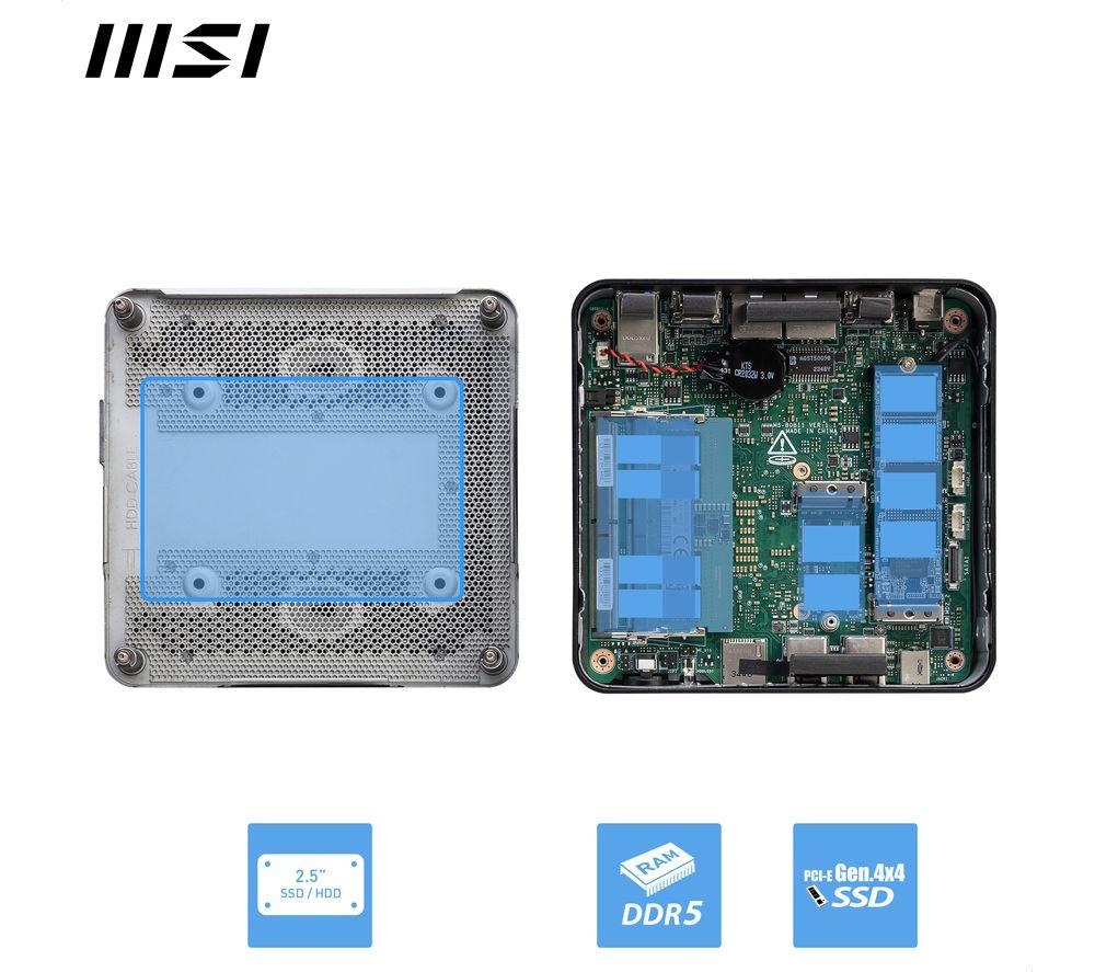 MSI Cubi NUC 1M Mini Desktop PC - Intel&reg; Core&trade; 3, 512 GB SSD, Black image number 3 of 8