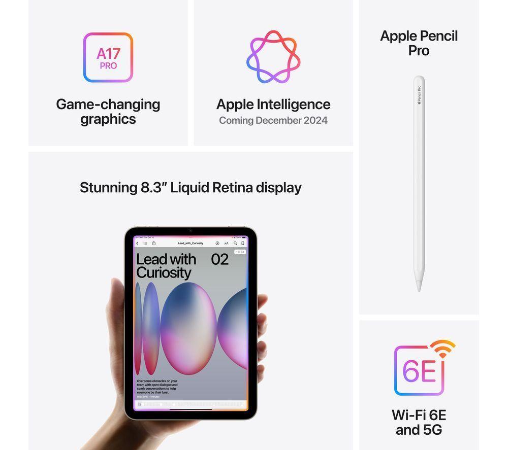 APPLE 8.3" iPad mini Cellular (2024) - 128 GB, Space Grey image number 6 of 9