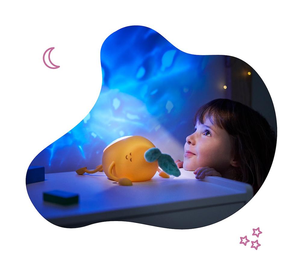 BADABULLE Basil Lemon-shaped Silicone Projector Nightlight - Yellow image number 2 of 8