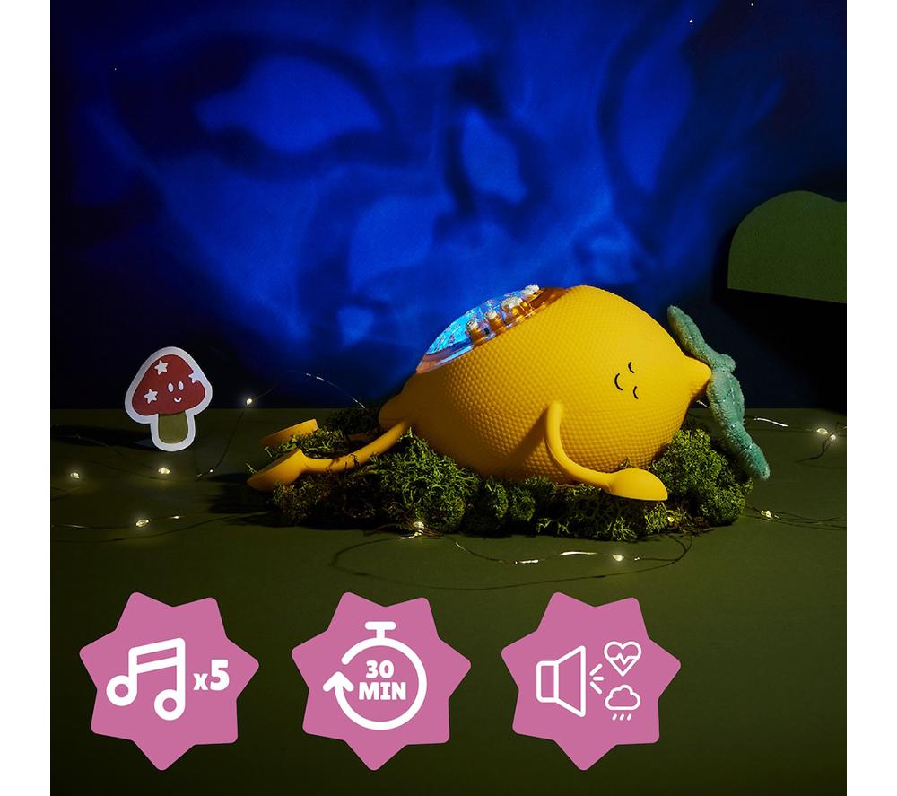 BADABULLE Basil Lemon-shaped Silicone Projector Nightlight - Yellow image number 4 of 8