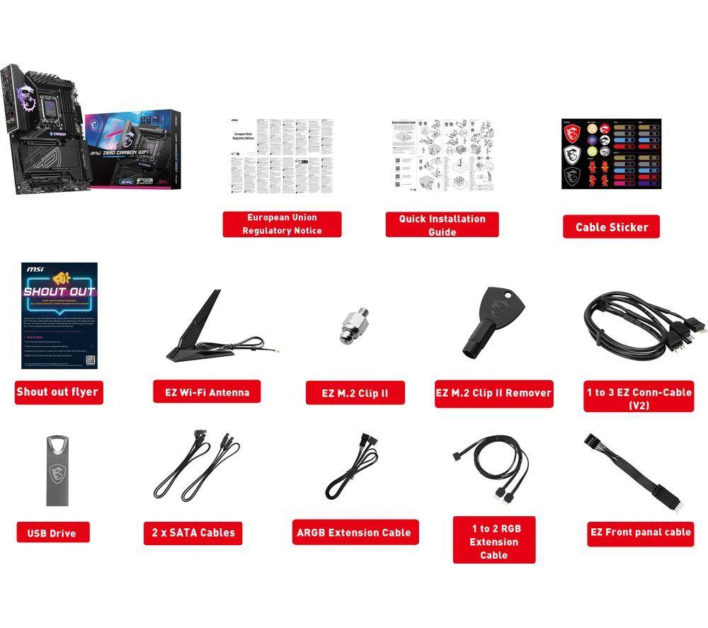 MSI MPG Z890 CARBON WIFI LGA1851 Motherboard image number 2 of 4