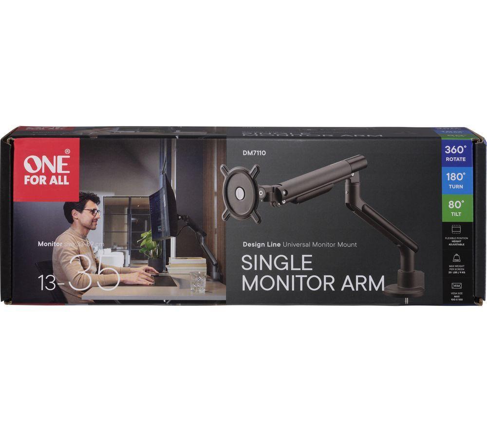 ONE FOR ALL DM7110 Full Motion 13-35" Monitor Desk Mount - Black image number 7 of 7