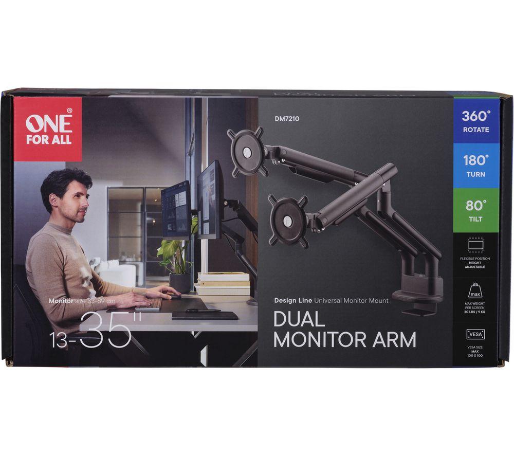 ONE FOR ALL DM7210 Dual Arm Full Motion 13-35" Monitor Desk Mount - Titanium image number 8 of 8