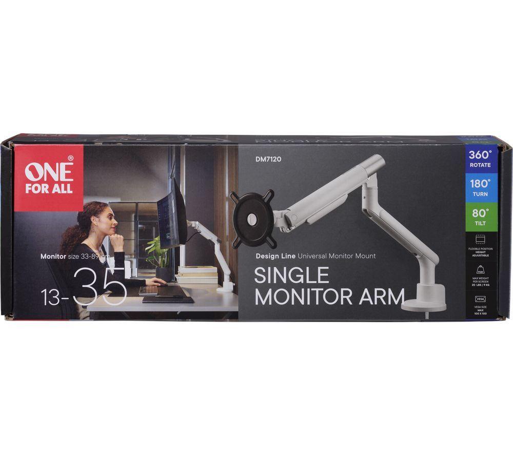 ONE FOR ALL DM7120 Full Motion 13-35" Monitor Desk Mount - White image number 7 of 7