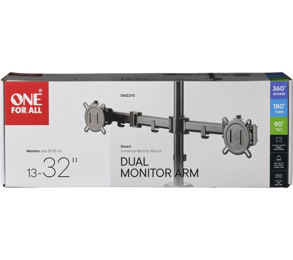 ONE FOR ALL Smart DM2210 Full Motion 13-32" Dual Arm Monitor Desk Mount - Black image number 6 of 6
