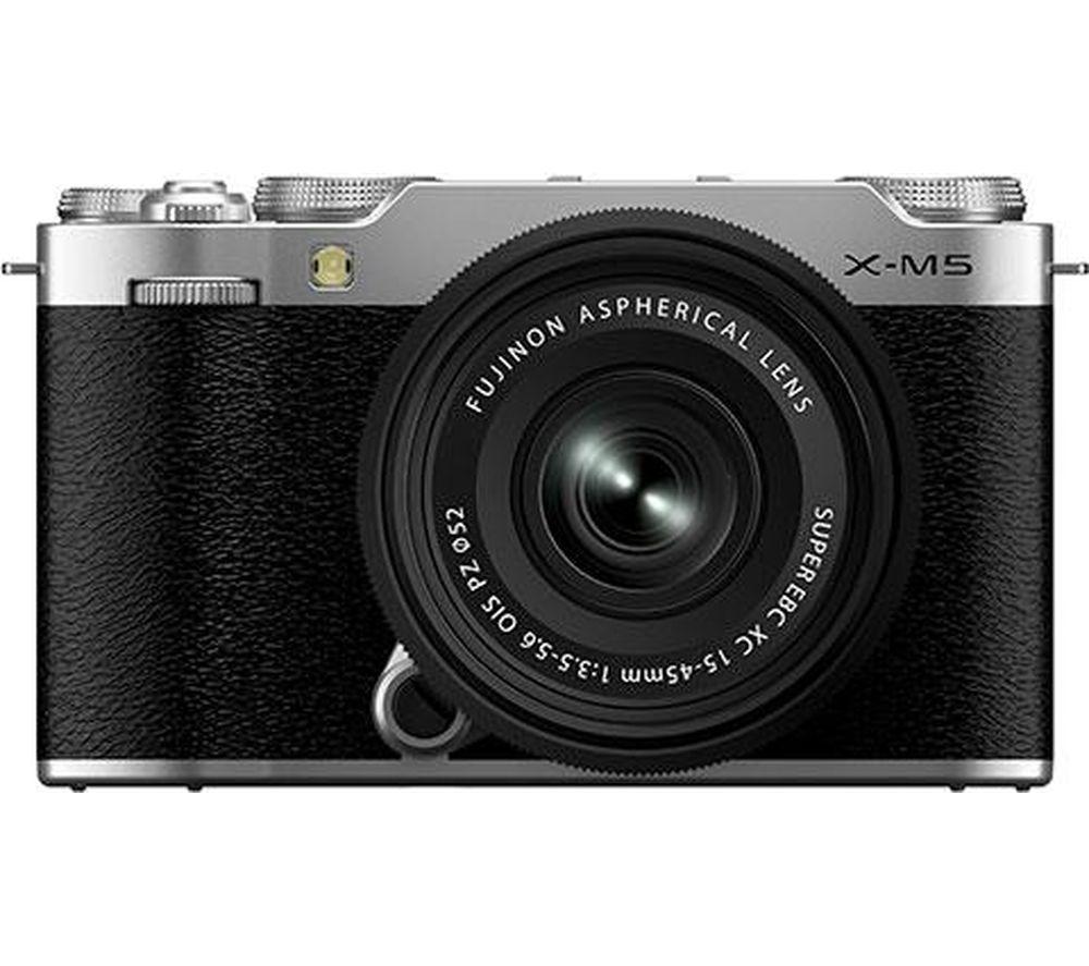 FUJIFILM X-M5 Mirrorless Camera with FUJINON XC 15-45 mm f/3.5-5.6 OIS PZ Lens - Silver