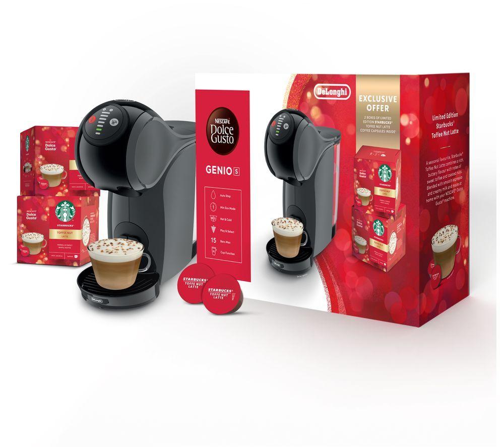 Dolce Gusto by De'Longhi Genio S Touch EDG226.A Automatic Coffee Machine with Starbucks Seasonal Coffee Bundle - Anthracite, Black