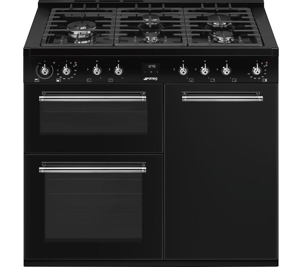 SMEG CX103GMBL 90 cm Dual Fuel Range Cooker - Black