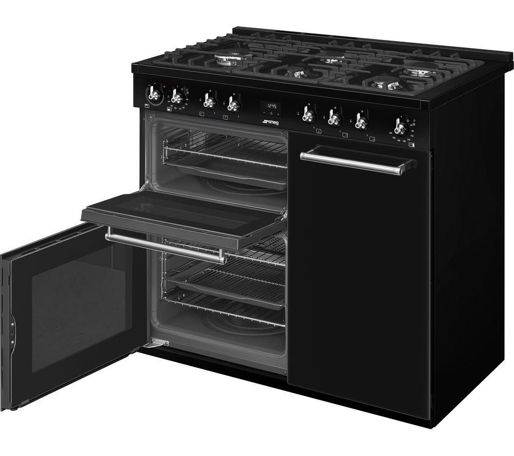 SMEG CX103GMBL 90 cm Dual Fuel Range Cooker - Black image number 3 of 6