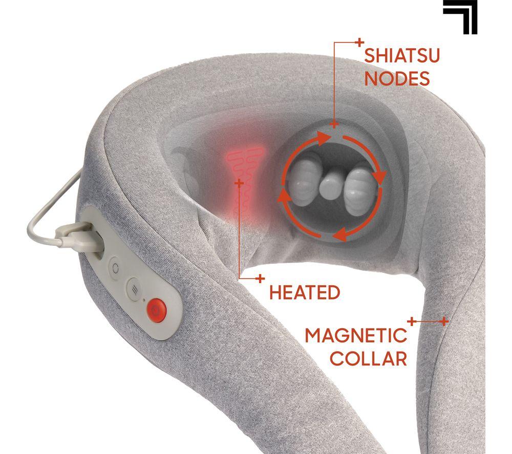 SHARPER IMAGE Realtouch Shiatsu Neck Massager - Grey image number 4 of 6