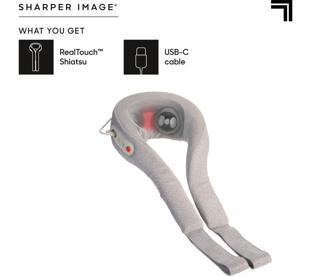 vibration massager for trigger points Sharper Image Heated Neck Back Massager Weighted Wrap Gray 1015847