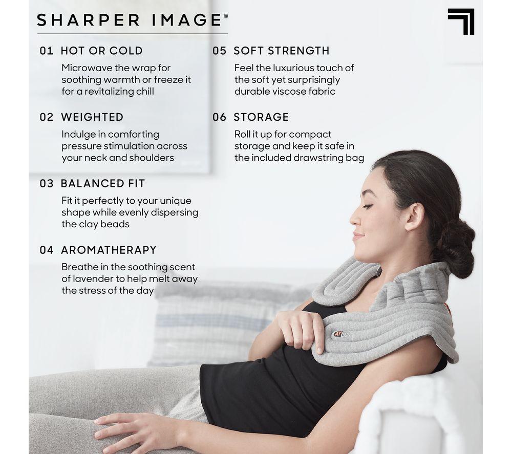 SHARPER IMAGE Neck & Shoulder Heated Wrap - Grey image number 8 of 10