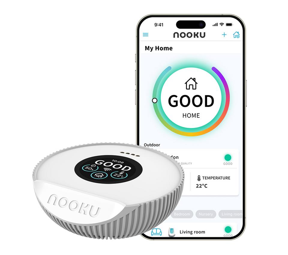 NOOKU Mini Smart Indoor Air Quality Monitor - White