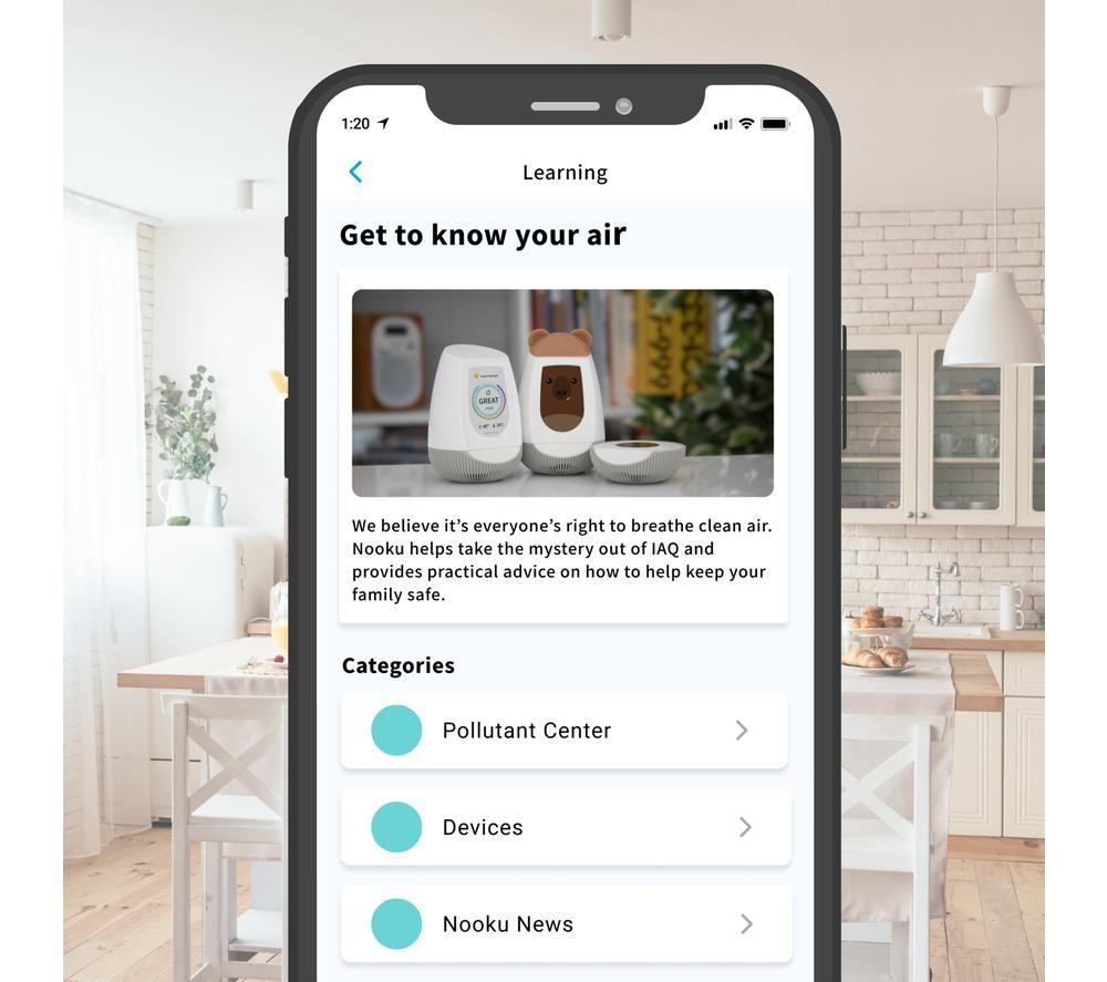 NOOKU Fusion Smart Air Quality Sensor - White image number 3 of 4
