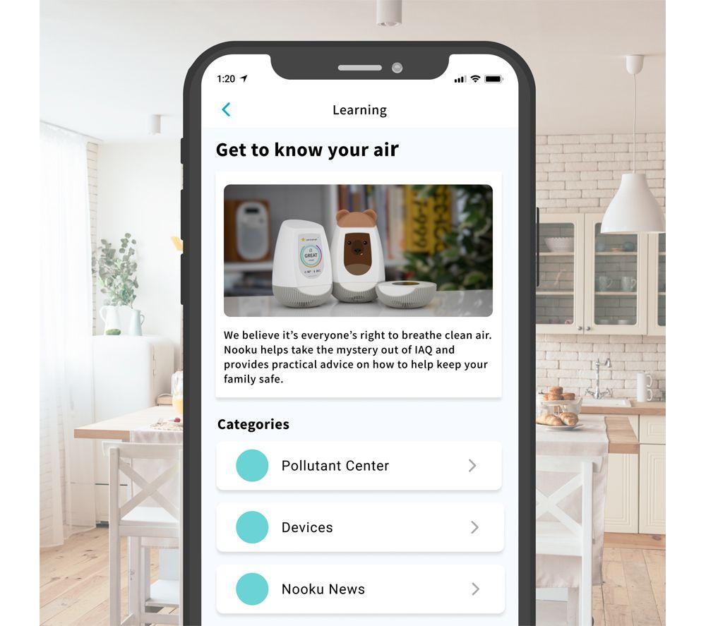 NOOKU Multi Smart Indoor Air Quality Monitor - White image number 5 of 8