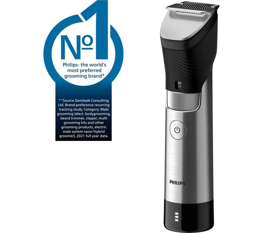 PHILIPS Series 9000 Prestige BT9810/13 Wet & Dry Beard Trimmer - Silver image number 2 of 2