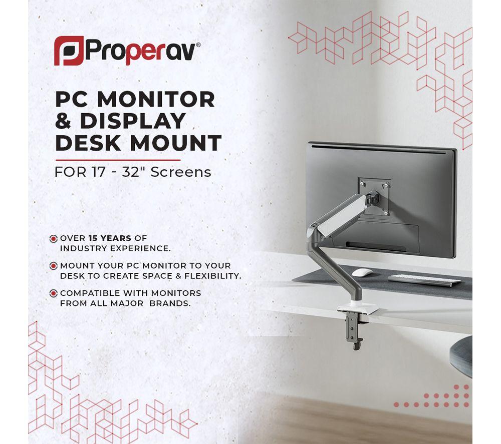PROPERAV PB791 Gas Spring Full Motion 17-32" Monitor Desk Mount image number 4 of 8