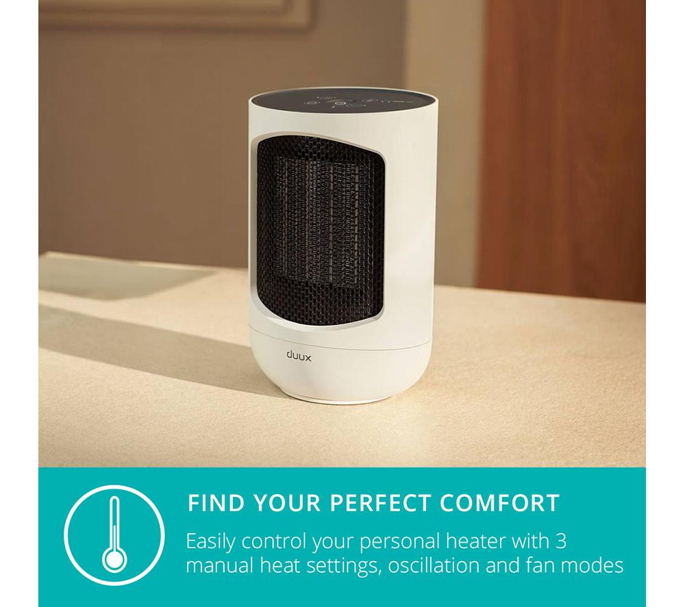 DUUX Zone DXCH43UK Hot & Cool Personal Fan Heater - White image number 3 of 9