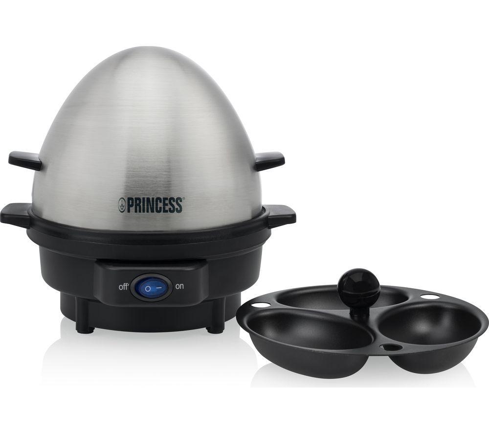 PRINCESS 262031 Egg Boiler with Egg Poacher - Stainless Steel & Black