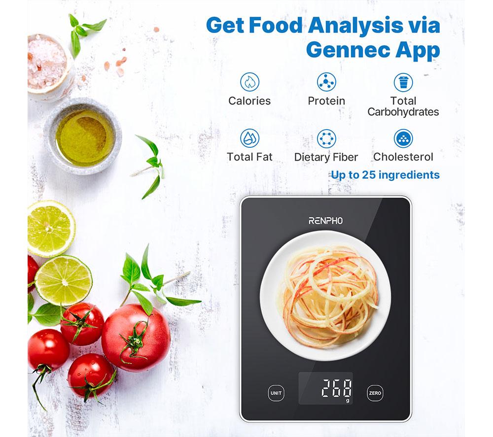 RENPHO Calibra 1 Smart Nutrition Scales - Black image number 8 of 9