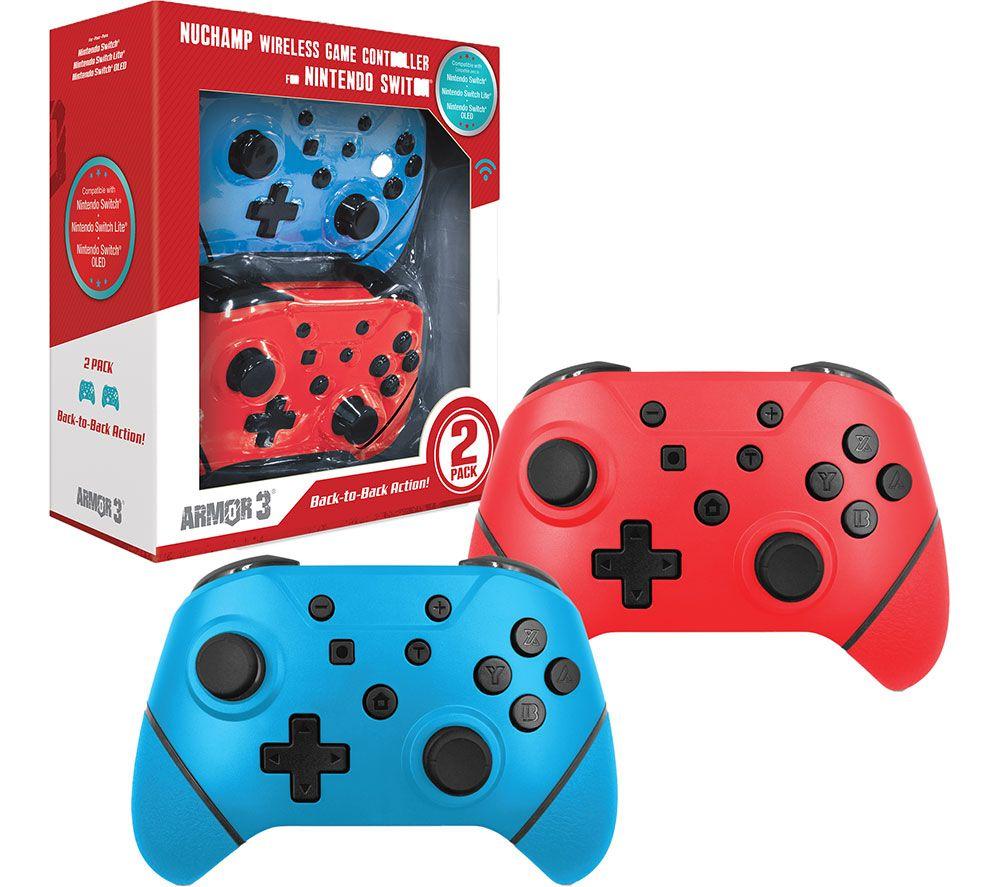 HYPERKIN Armor3 NuChamp Wireless Controller for Nintendo Switch - Red & Blue, Twin Pack image number 4 of 5