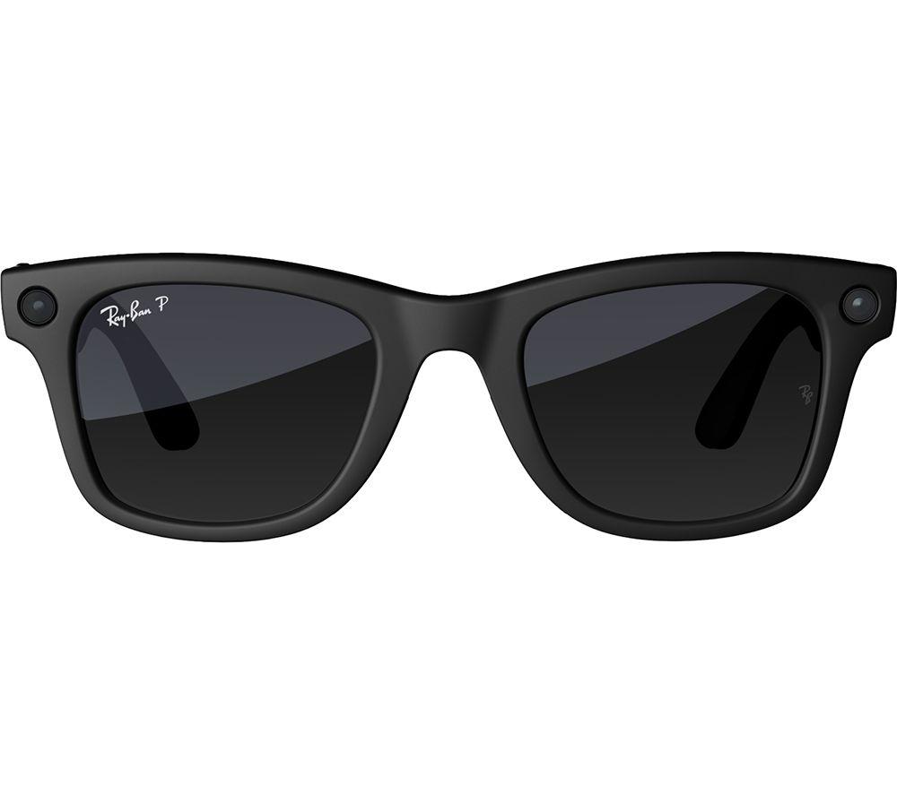 RAY-BAN Meta Wayfarer Large Glasses - Matte Black, Polarized Gradient Graphite, Refurbished (Excellent condition)