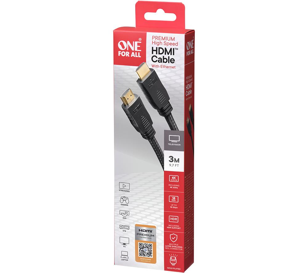 ONE FOR ALL CC5030 Premium High Speed HDMI Cable with Ethernet - 3 m image number 6 of 6